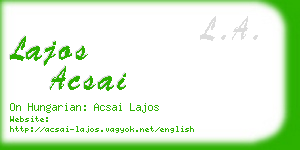 lajos acsai business card